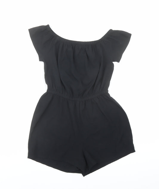 New Look Girls Black Polyester Jumpsuit One-Piece Size 9 Years Pullover