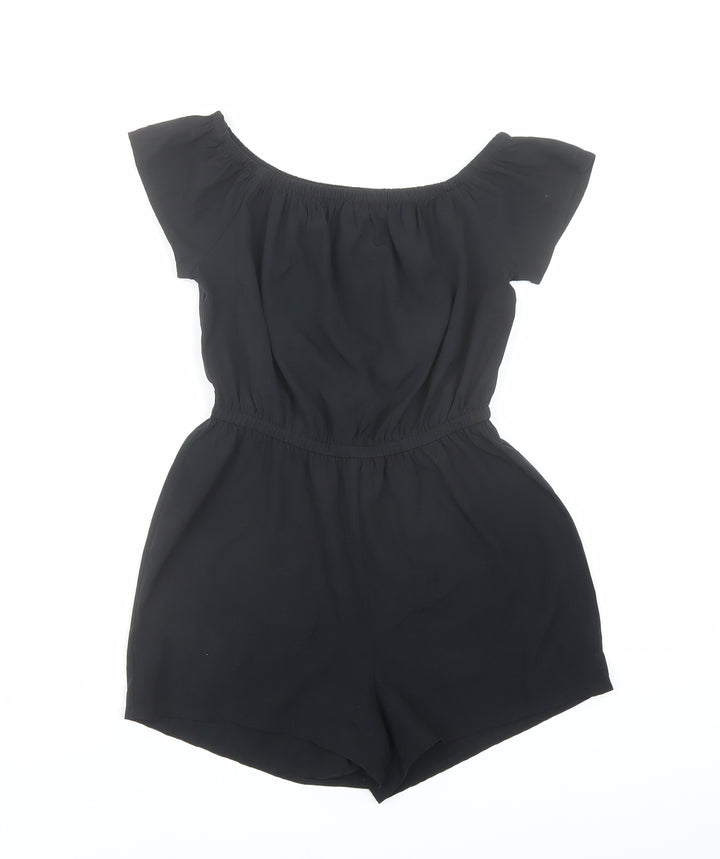 New Look Girls Black Polyester Jumpsuit One-Piece Size 9 Years Pullover