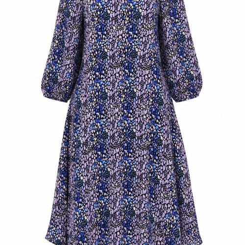 Marks and Spencer Womens Multicoloured Animal Print Viscose A-Line Size 8 Round Neck Button