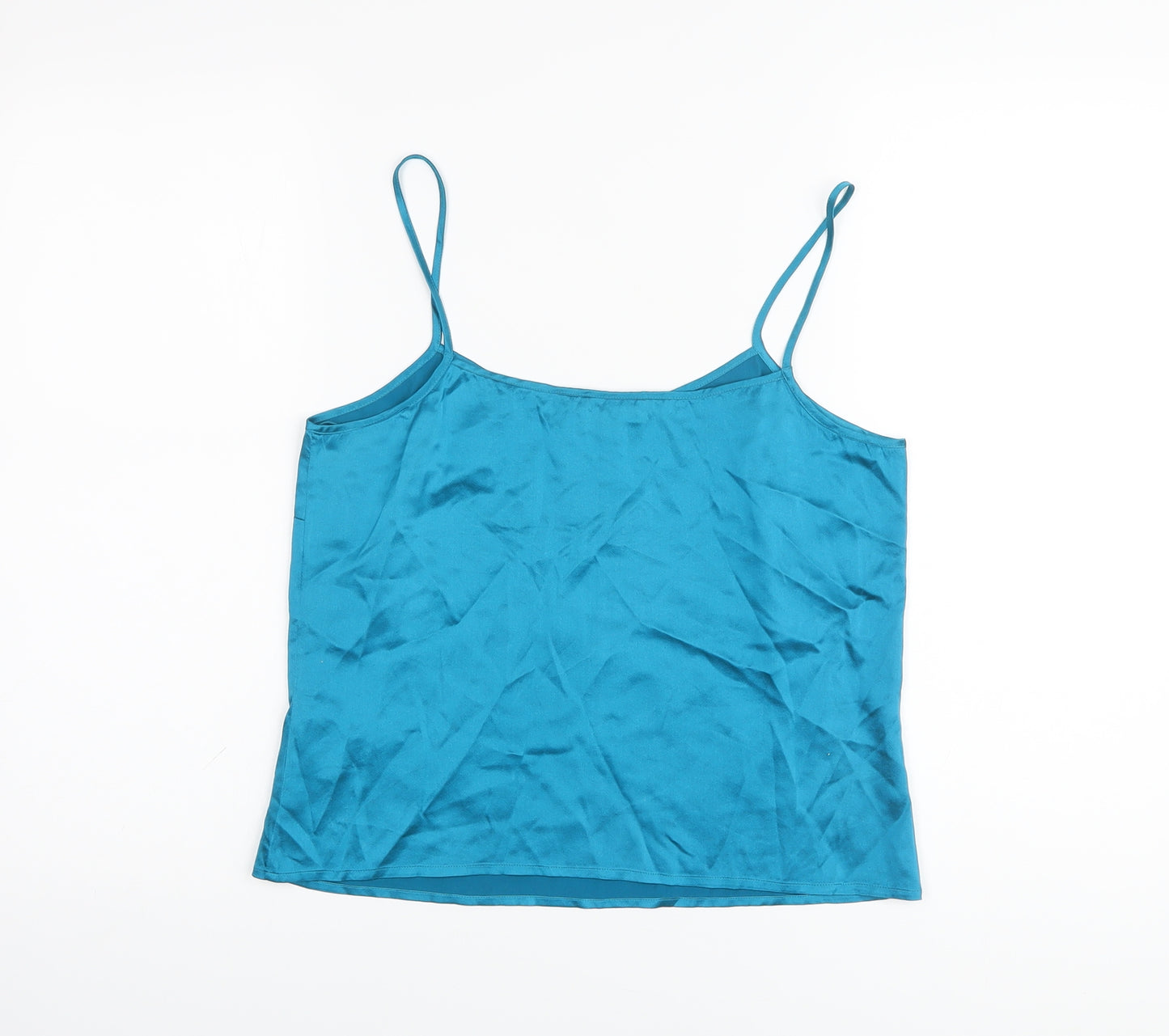 Feraud Womens Blue Silk Camisole Tank Size 10 Square Neck