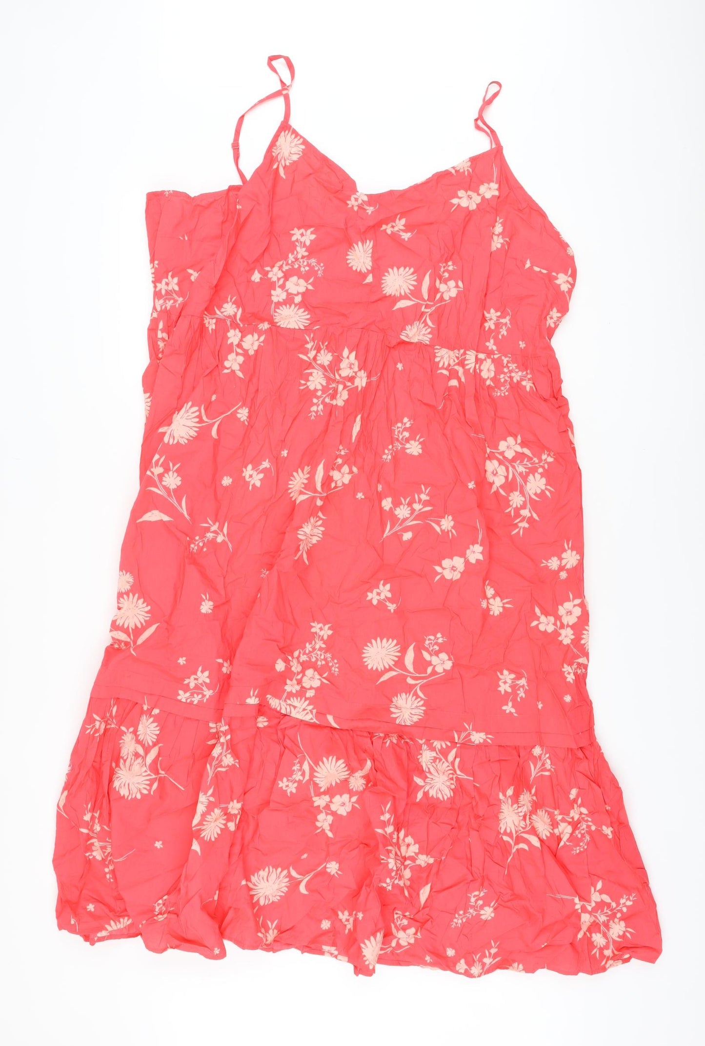 Marks and Spencer Womens Pink Floral Cotton A-Line Size 24 Sweetheart Pullover