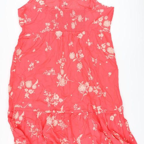 Marks and Spencer Womens Pink Floral Cotton A-Line Size 24 Sweetheart Pullover