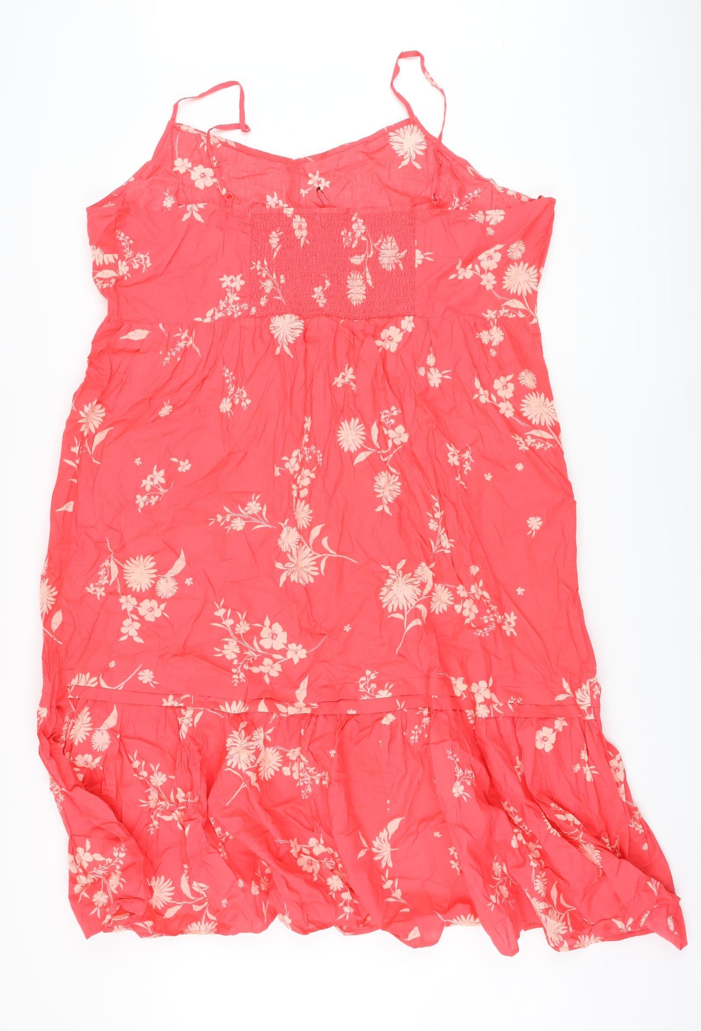 Marks and Spencer Womens Pink Floral Cotton A-Line Size 24 Sweetheart Pullover