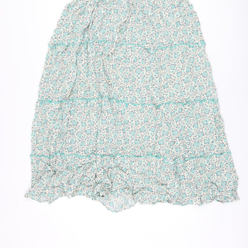Per Una Womens Green Floral Viscose A-Line Skirt Size 16 Drawstring