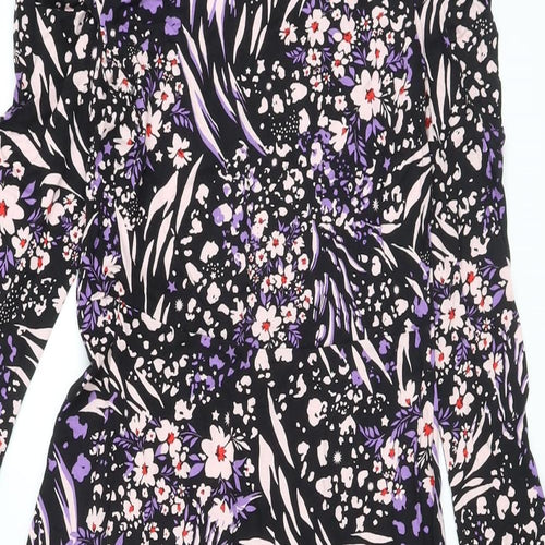 Marks and Spencer Womens Multicoloured Geometric Viscose A-Line Size 8 Round Neck Pullover