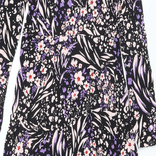 Marks and Spencer Womens Multicoloured Geometric Viscose A-Line Size 8 Round Neck Pullover