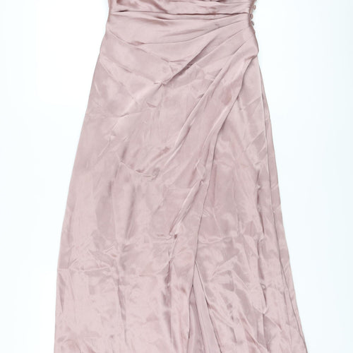 Galina Signature Womens Pink Polyester Maxi Size 4 Sweetheart Zip