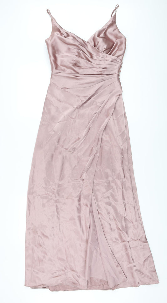 Galina Signature Womens Pink Polyester Maxi Size 4 Sweetheart Zip