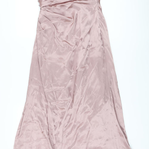 Galina Signature Womens Pink Polyester Maxi Size 4 Sweetheart Zip