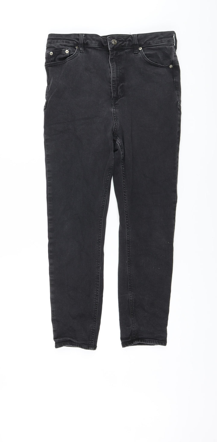 ASOS Womens Grey Cotton Skinny Jeans Size 32 in L30 in Regular Button