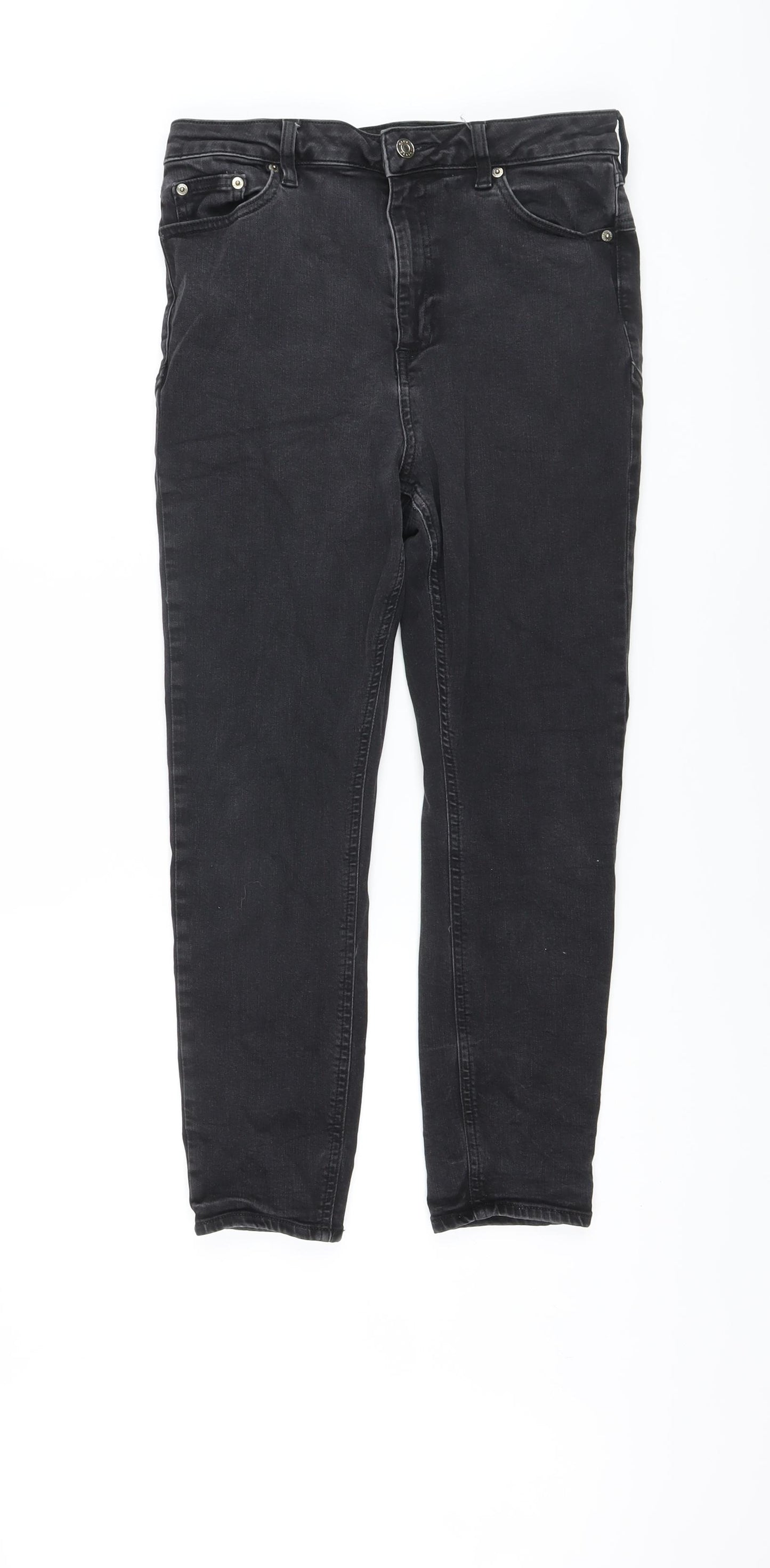 ASOS Womens Grey Cotton Skinny Jeans Size 32 in L30 in Regular Button