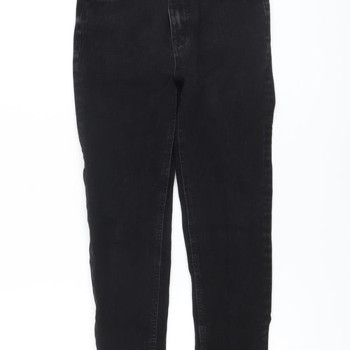Marks and Spencer Womens Black Cotton Skinny Jeans Size 8 L25 in Regular Button