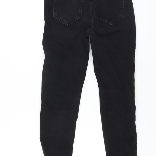 Marks and Spencer Womens Black Cotton Skinny Jeans Size 8 L25 in Regular Button