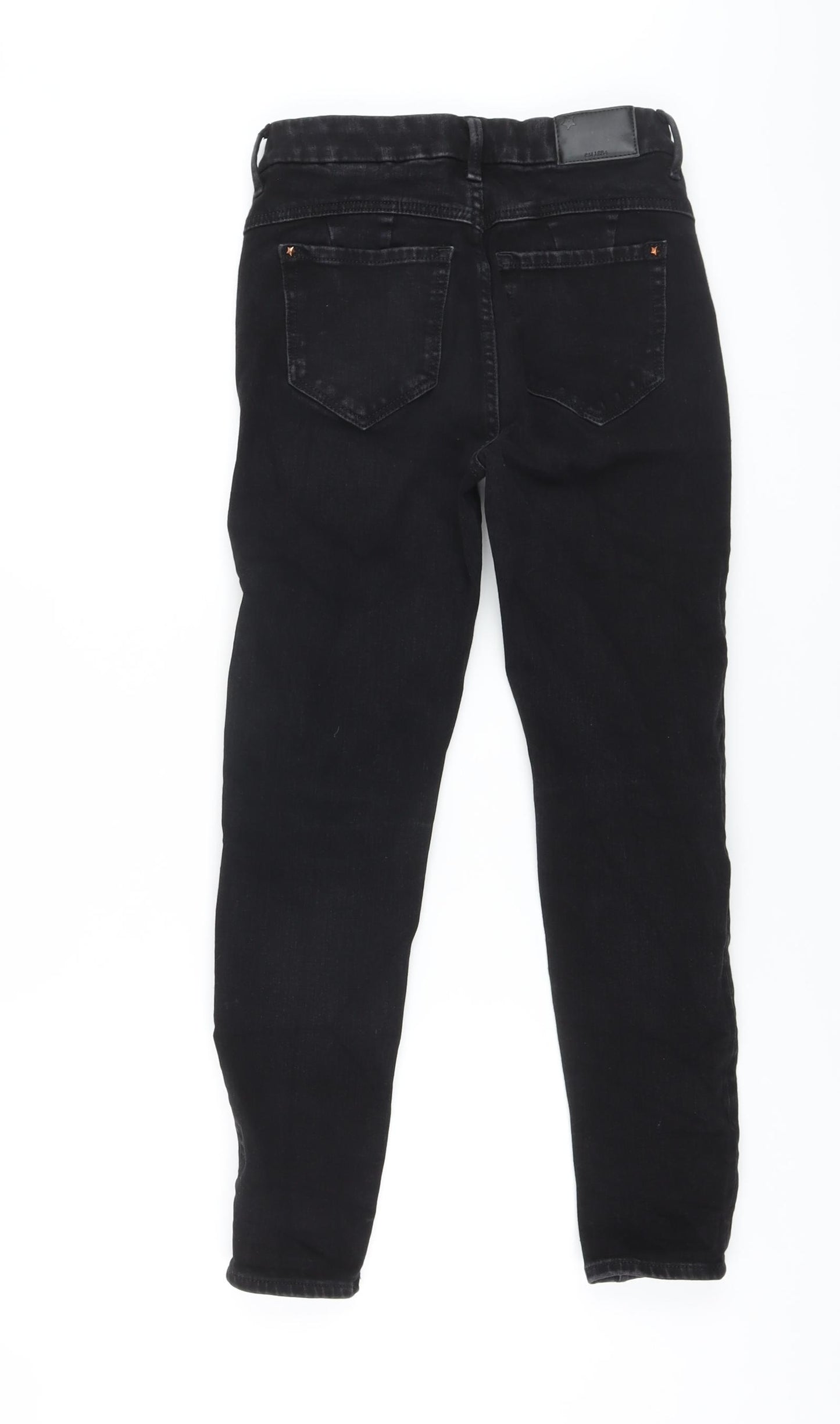 Marks and Spencer Womens Black Cotton Skinny Jeans Size 8 L25 in Regular Button