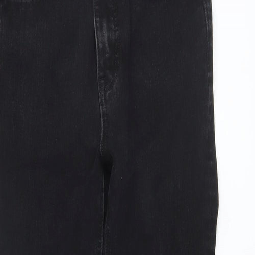 Marks and Spencer Womens Black Cotton Skinny Jeans Size 8 L25 in Regular Button