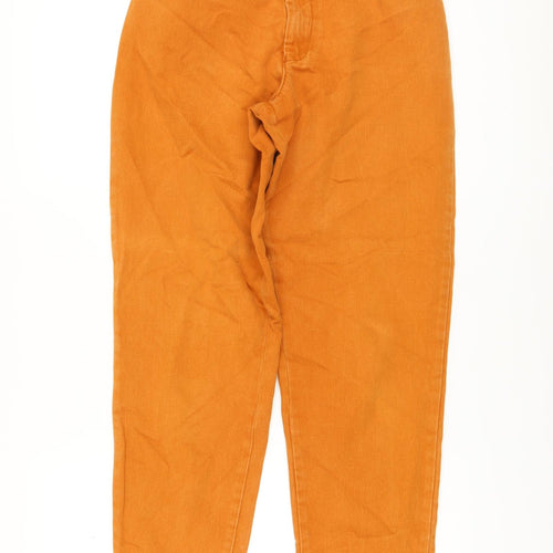 Racing Green Womens Orange Cotton Mom Jeans Size 10 L31 in Regular Button
