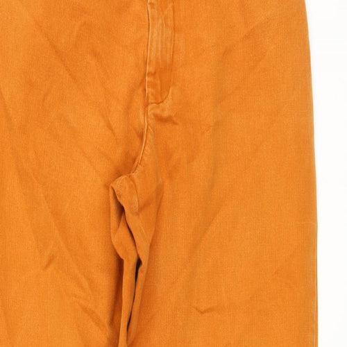 Racing Green Womens Orange Cotton Mom Jeans Size 10 L31 in Regular Button