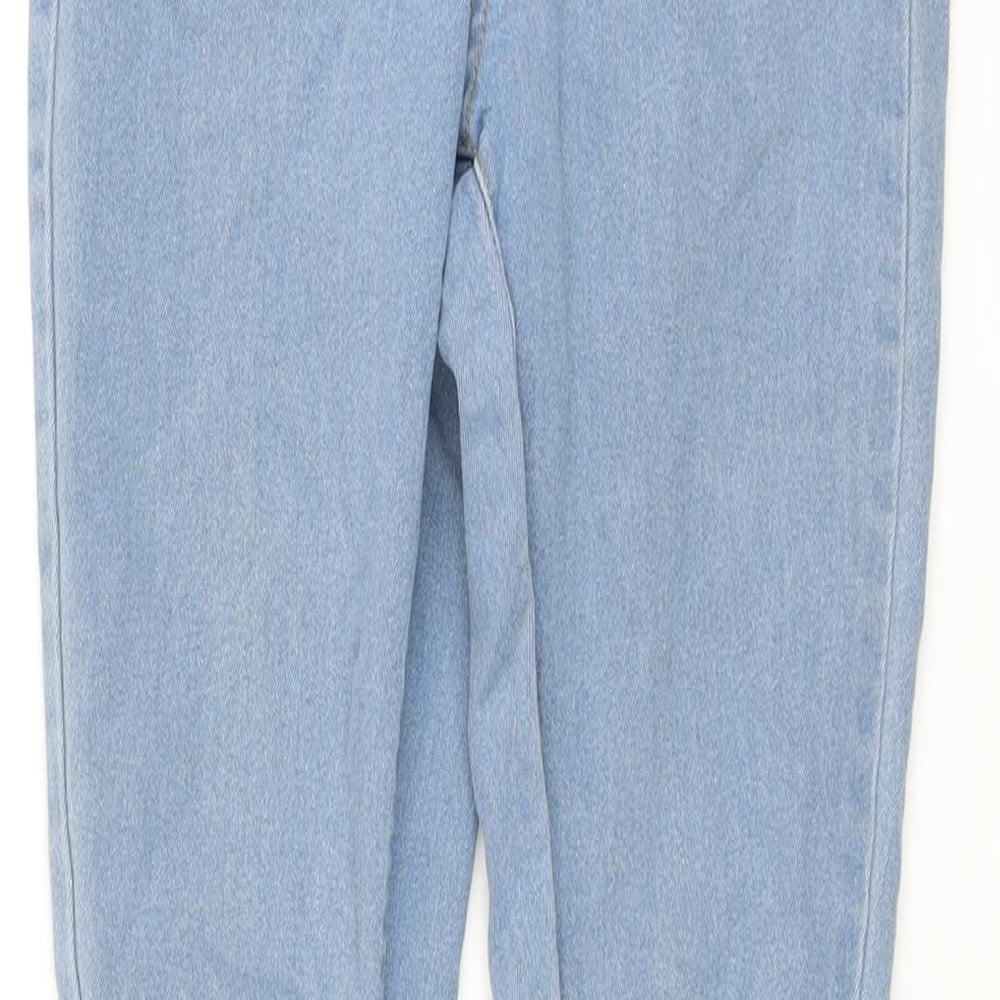Boohoo Womens Blue Cotton Skinny Jeans Size 6 L29 in Regular Button