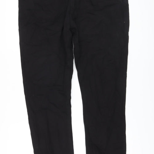 Marks and Spencer Mens Black Cotton Straight Jeans Size 38 in L31 in Slim Button