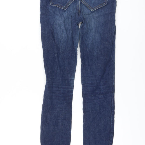 River Island Womens Blue Cotton Skinny Jeans Size 8 L25 in Regular Button