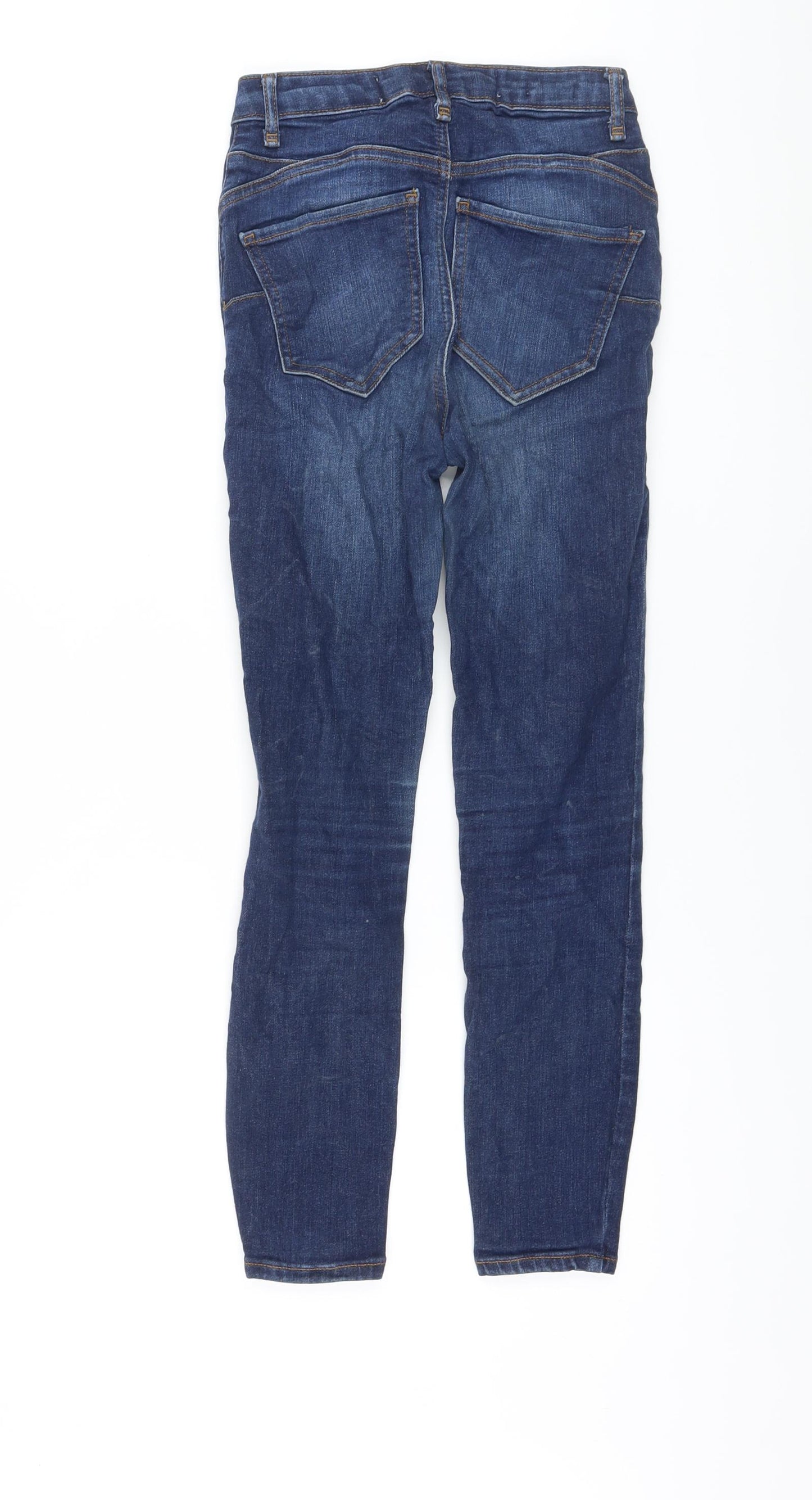 River Island Womens Blue Cotton Skinny Jeans Size 8 L25 in Regular Button