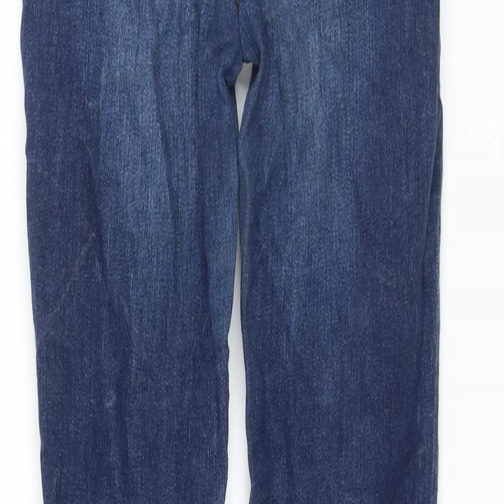 River Island Womens Blue Cotton Skinny Jeans Size 8 L25 in Regular Button