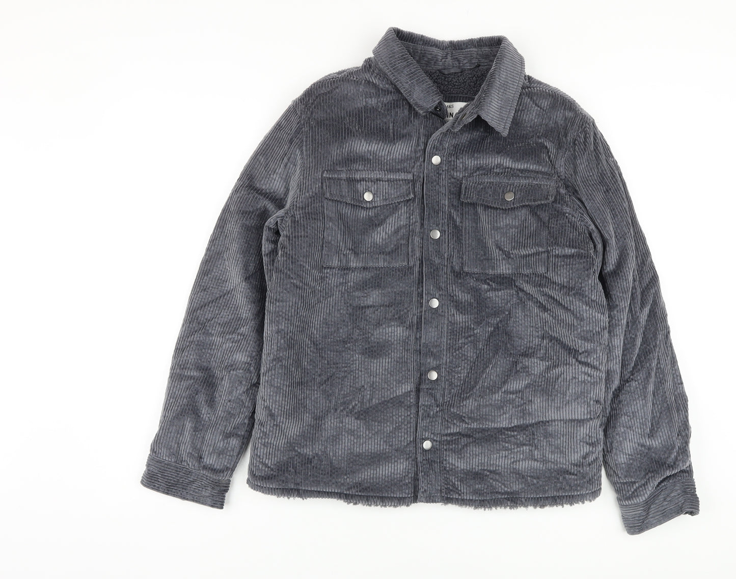 Marks and Spencer Boys Grey Jacket Size 12-13 Years Snap