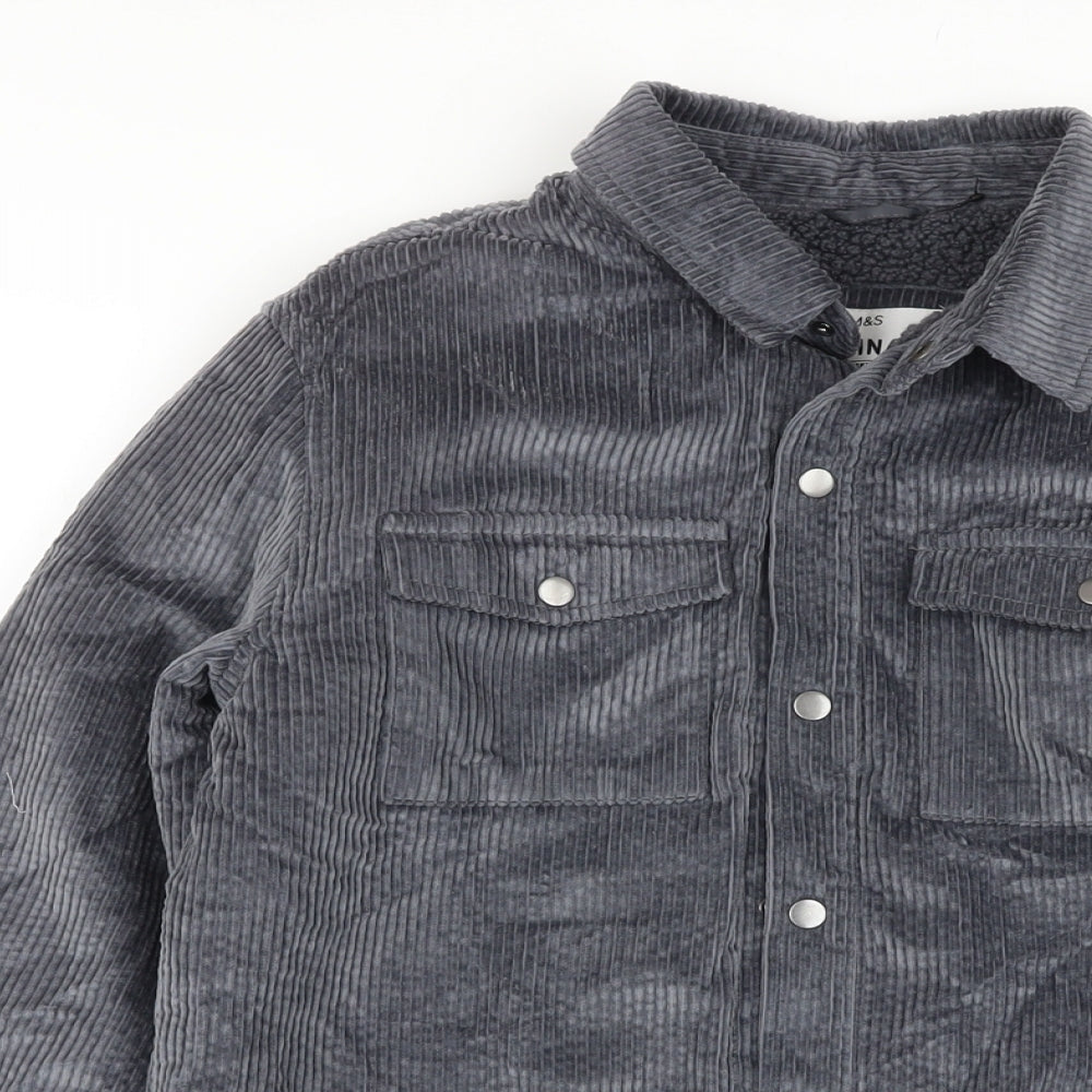 Marks and Spencer Boys Grey Jacket Size 12-13 Years Snap