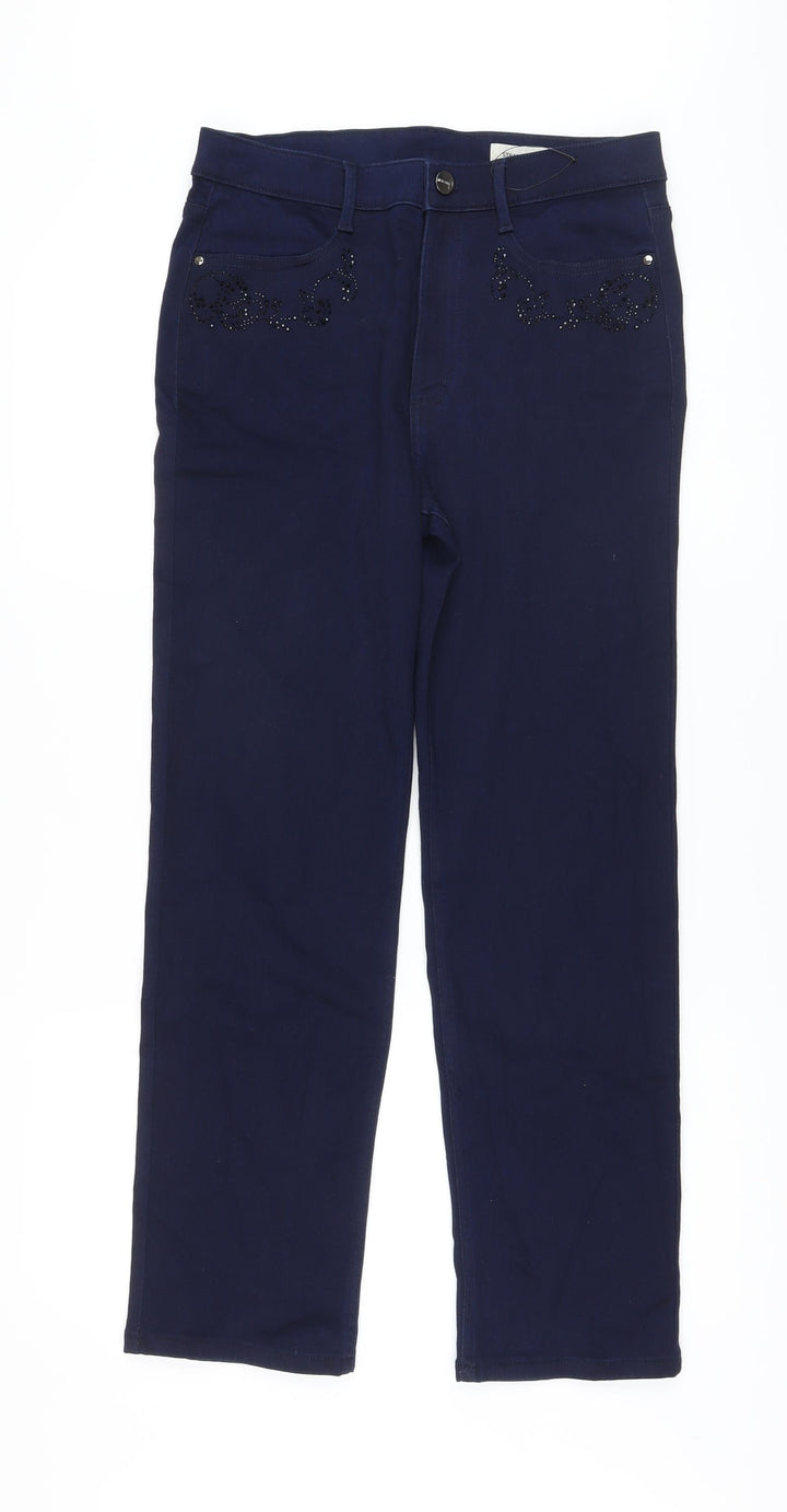Marks and Spencer Womens Blue Cotton Jegging Jeans Size 12 L28 in Regular