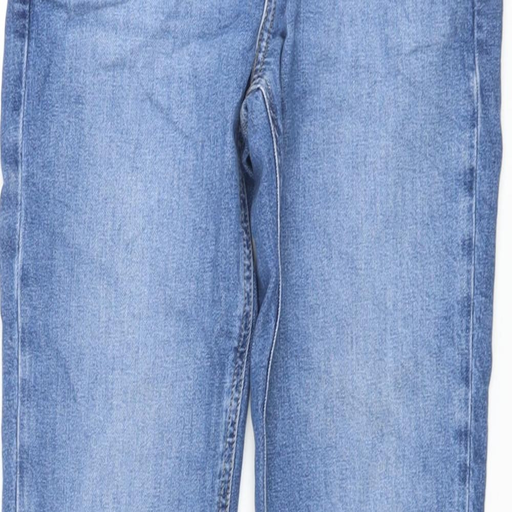 Marks and Spencer Womens Blue Cotton Straight Jeans Size 8 L24 in Regular Button
