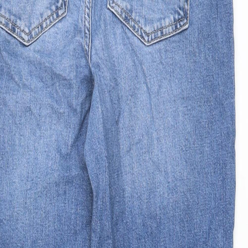Marks and Spencer Womens Blue Cotton Straight Jeans Size 8 L24 in Regular Button
