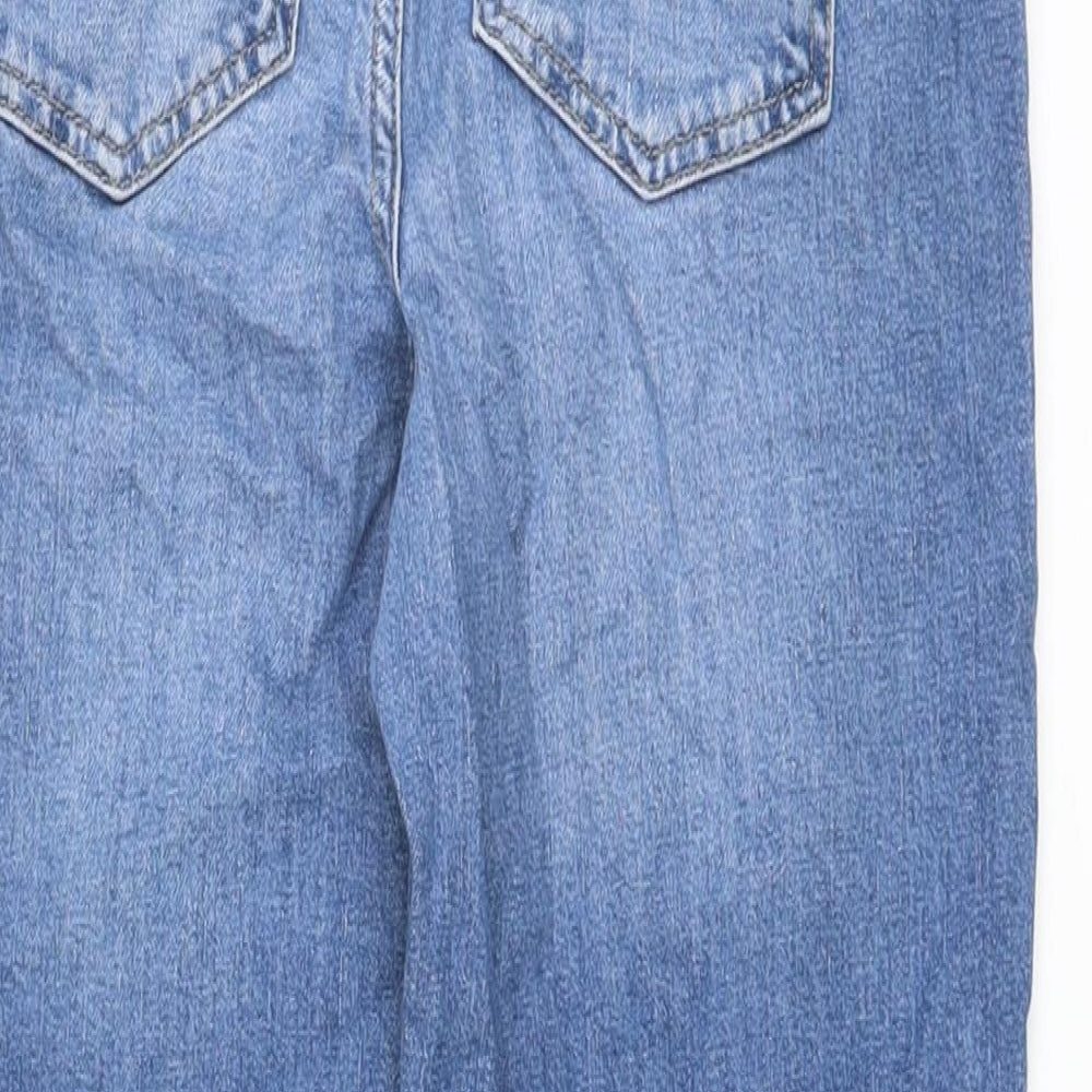 Marks and Spencer Womens Blue Cotton Straight Jeans Size 8 L24 in Regular Button