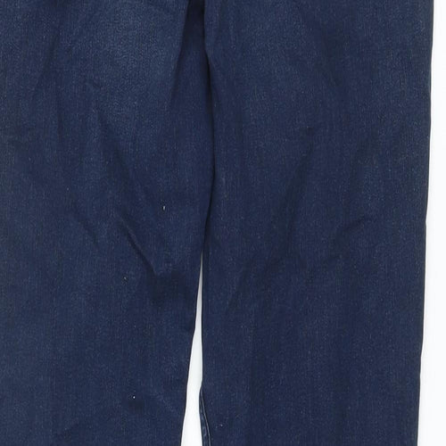 Marks and Spencer Womens Blue Cotton Straight Jeans Size 14 L27 in Regular Button