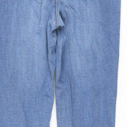 Marks and Spencer Womens Blue Cotton Skinny Jeans Size 14 L27 in Regular Button