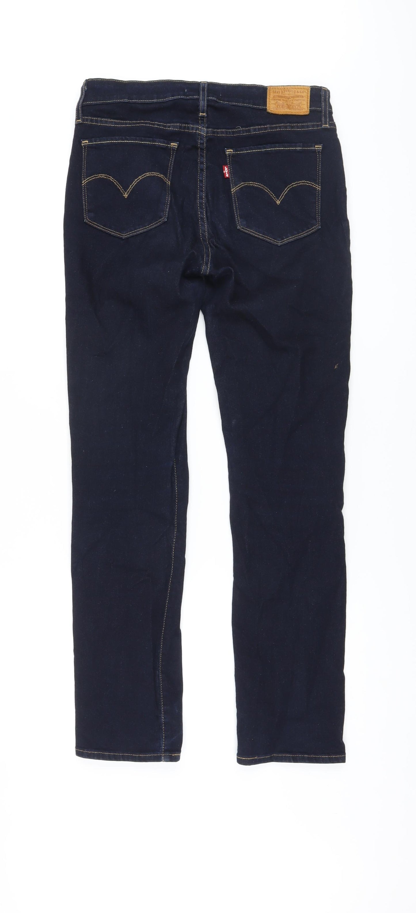 Levi's Womens Blue Cotton Straight Jeans Size 29 in L30 in Regular Button