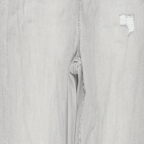 Marks and Spencer Womens Grey Cotton Skinny Jeans Size 14 L26 in Regular Button