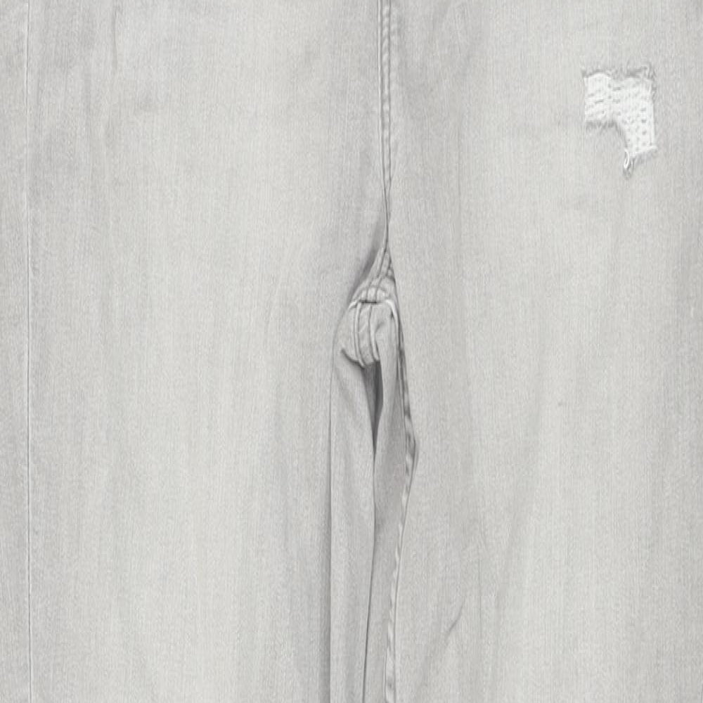 Marks and Spencer Womens Grey Cotton Skinny Jeans Size 14 L26 in Regular Button