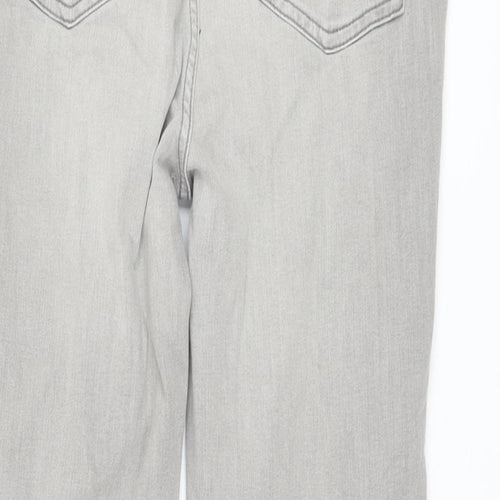 Marks and Spencer Womens Grey Cotton Skinny Jeans Size 14 L26 in Regular Button