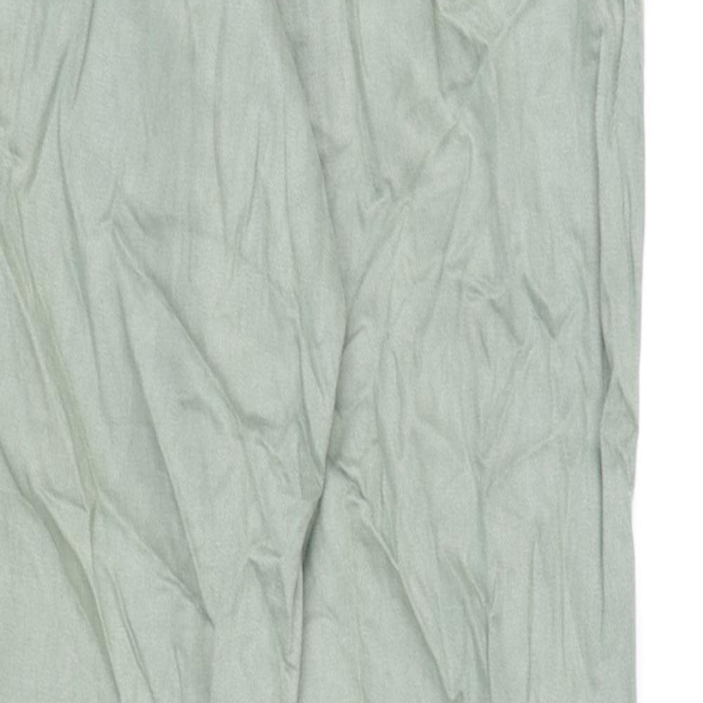 Marks and Spencer Womens Green Lyocell Trousers Size 12 L29 in Regular Drawstring
