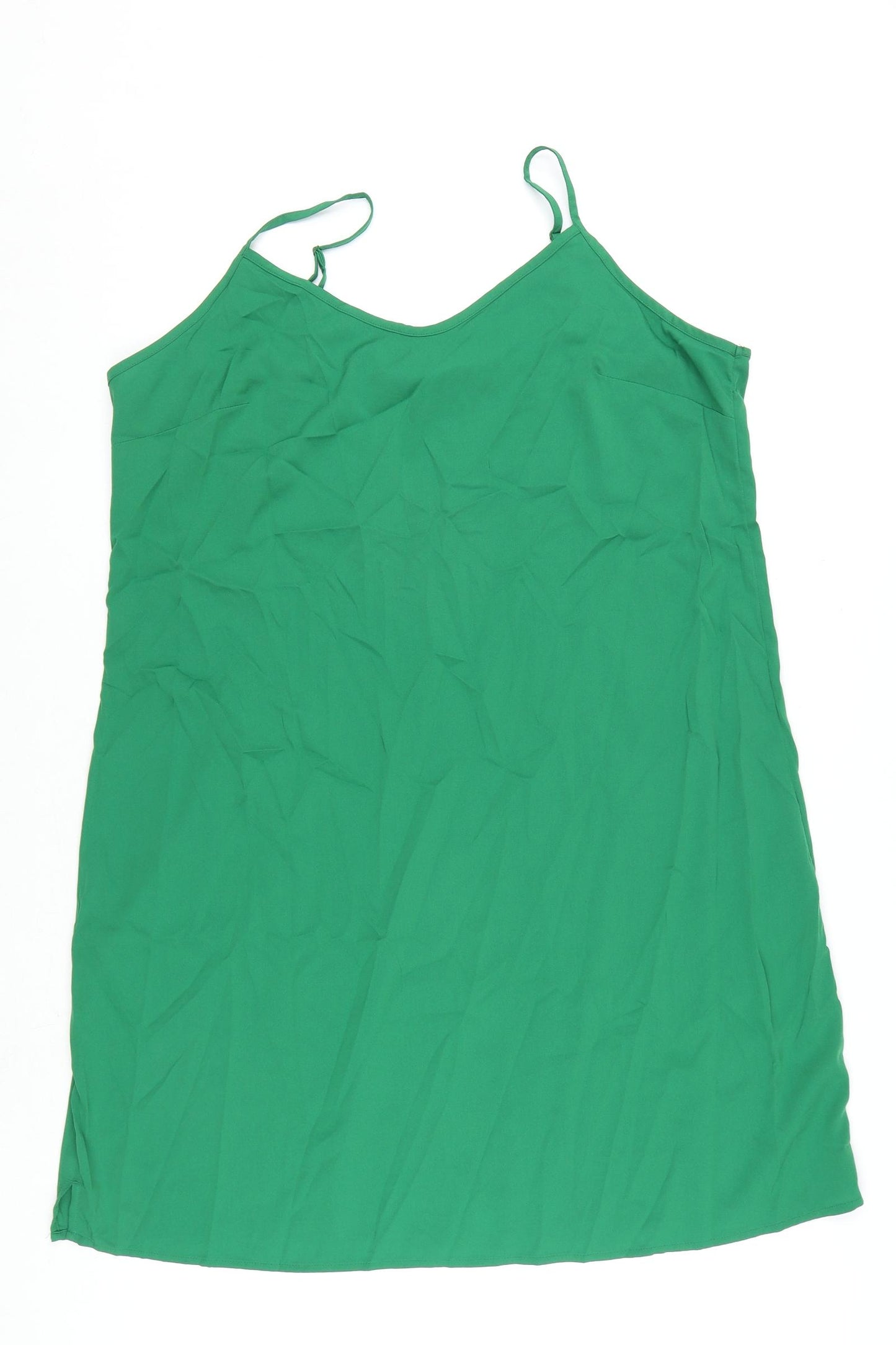 Marks and Spencer Womens Green Polyester A-Line Size 18 V-Neck Pullover