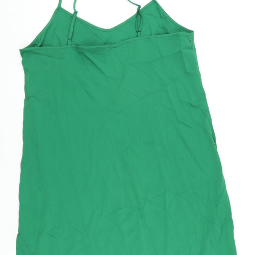 Marks and Spencer Womens Green Polyester A-Line Size 18 V-Neck Pullover