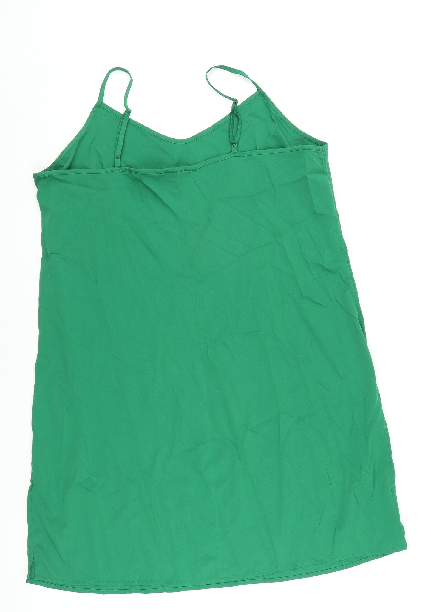 Marks and Spencer Womens Green Polyester A-Line Size 18 V-Neck Pullover