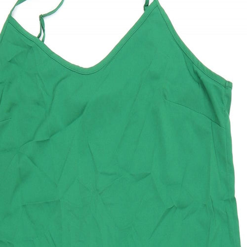 Marks and Spencer Womens Green Polyester A-Line Size 18 V-Neck Pullover