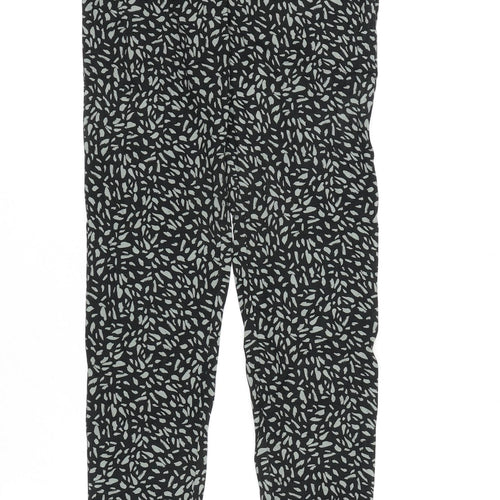 Marks and Spencer Womens Black Geometric Vinyl Capri Leggings Size 8 L27 in