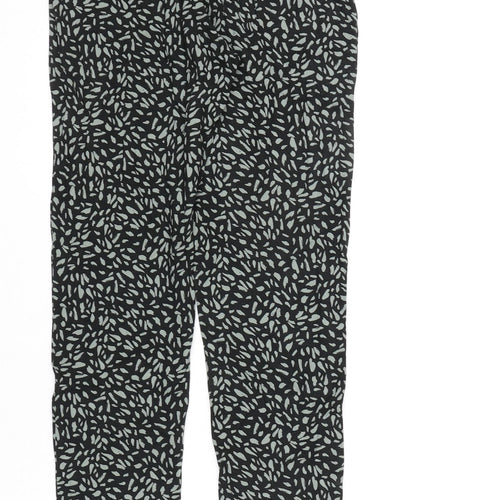 Marks and Spencer Womens Black Geometric Vinyl Capri Leggings Size 8 L27 in