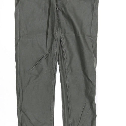 Marks and Spencer Womens Green Viscose Trousers Size 10 L30 in Regular Zip