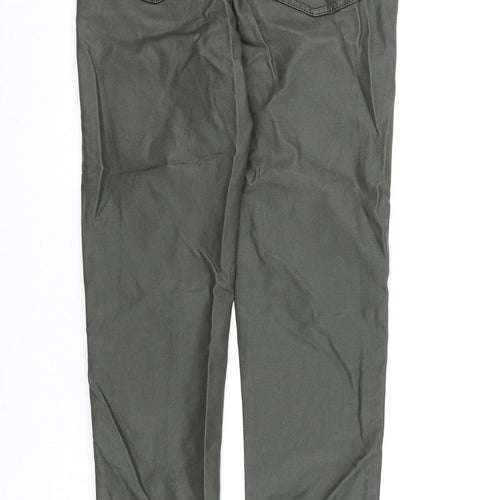 Marks and Spencer Womens Green Viscose Trousers Size 10 L30 in Regular Zip