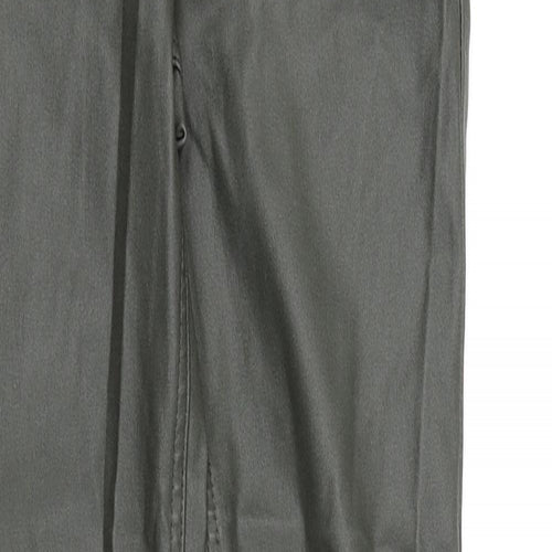 Marks and Spencer Womens Green Viscose Trousers Size 10 L30 in Regular Zip