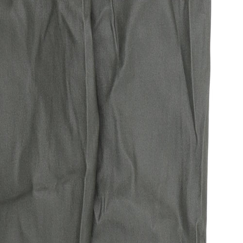 Marks and Spencer Womens Green Viscose Trousers Size 10 L30 in Regular Zip