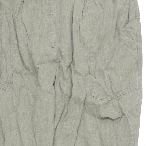 Per Una Womens Green Lyocell Trousers Size 18 L28 in Regular Zip